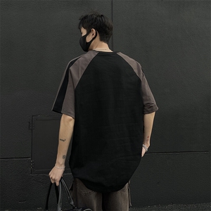 抖音得物二开品质240克宽松纯棉美式潮牌高街痞帅短袖T恤YQ41图片