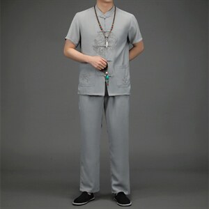 BETZ223钱塘2020-2中式唐装风中老年男装中老年套装P90，男装中老年男装，钱塘207-2