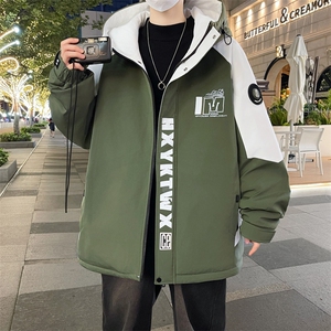 加绒加厚连帽夹克男秋冬时尚潮流加厚棉衣男外套MY1686-P73图片