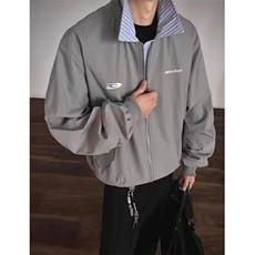 刺绣麂皮绒棒球服外套春秋新款设计感翻领宽松早秋夹克JW232，男装夹克，星座1116A（原606A-3）