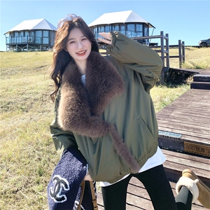 新款！冬装环保皮草两面穿派克服皮毛一体2C133-8987-P235-K348图片