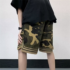 迷彩休闲短裤男士韩版潮流高街字母刺绣2024夏季五分裤K5270-P36，男装牛仔裤，星座412-2