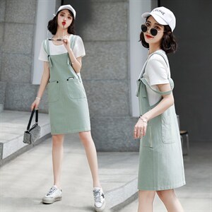 洋气背带裙套装女2023夏季新款女装时尚显瘦两件套连衣裙减龄套裙图片