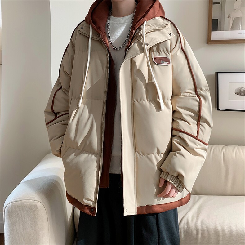 棉服男冬季港风假两件连帽休闲宽松学生棉服MD8888-P90(抖音勿上，男装棉衣，星座214-3