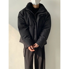 网络图现货！假两件立领棉衣设计感小众高级感棉服外套R8137-P105，男装棉衣，星座1005-6