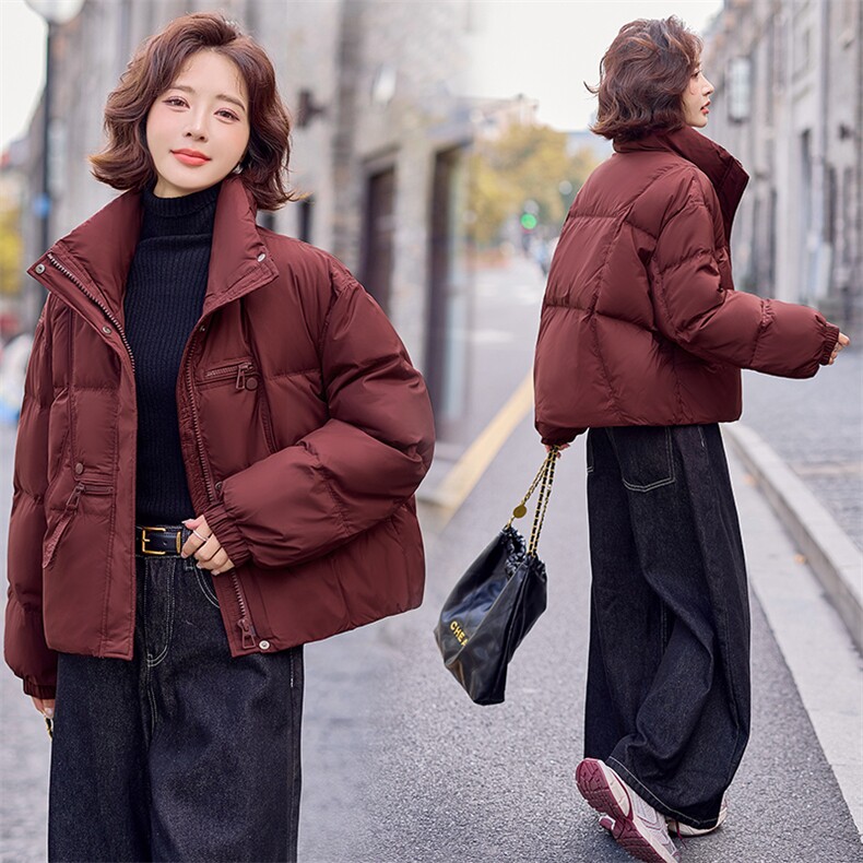 2024冬季新款洋气时尚短款面包服羽绒服,女装羽绒服,深水步