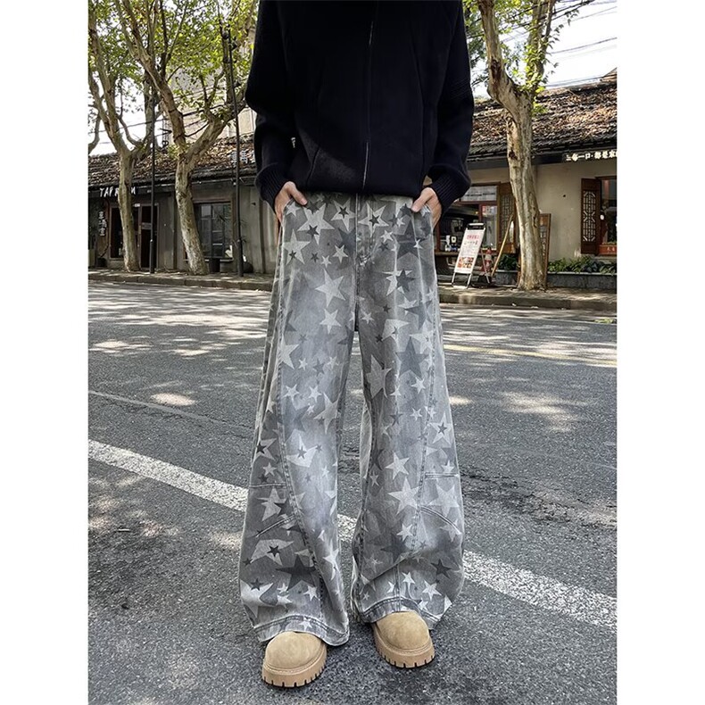气质潮流时尚流行牛仔裤慵懒百搭日系简约文艺ins新款原宿,男装牛仔裤,星座1210-1