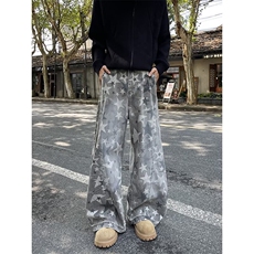 气质潮流时尚流行牛仔裤慵懒百搭日系简约文艺ins新款原宿，男装牛仔裤，星座1210-1