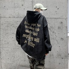 XZ517A-BK6601P68欧美重磅水洗复古连帽卫衣潮流大码男装，男装卫衣，星座517A