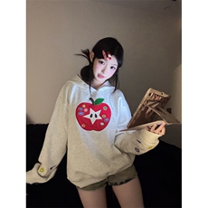 5529-P50原版做工压线+贴布刺绣+大尺寸休闲卫衣薄款/加绒，女装卫衣/绒衫，星座617A-2