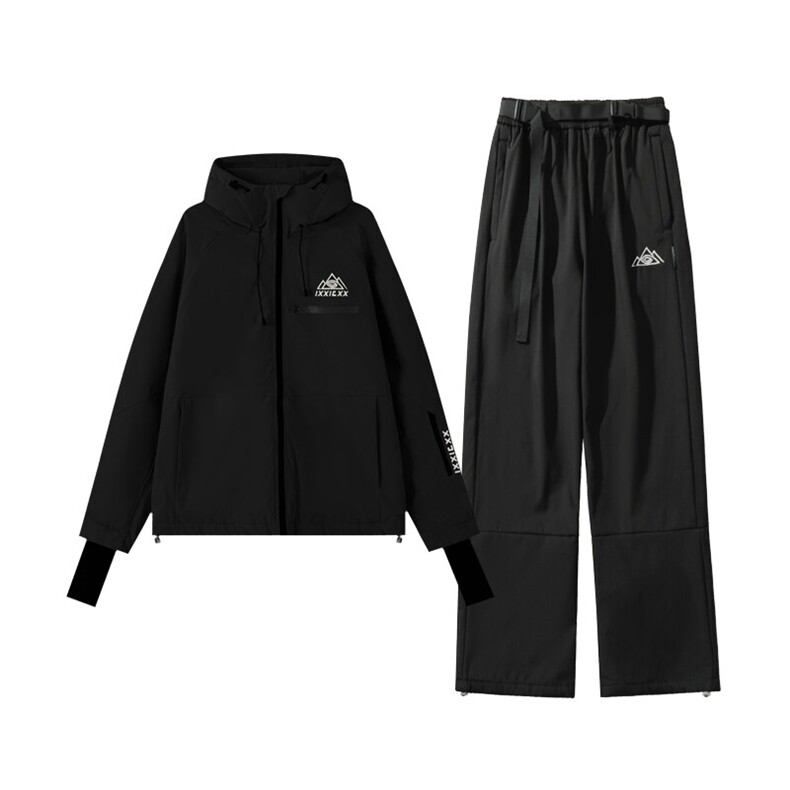 连帽防水防风滑雪服男女户外专业单板服套装HF66+K1077J加绒-P240,男装休闲套装,电商A001