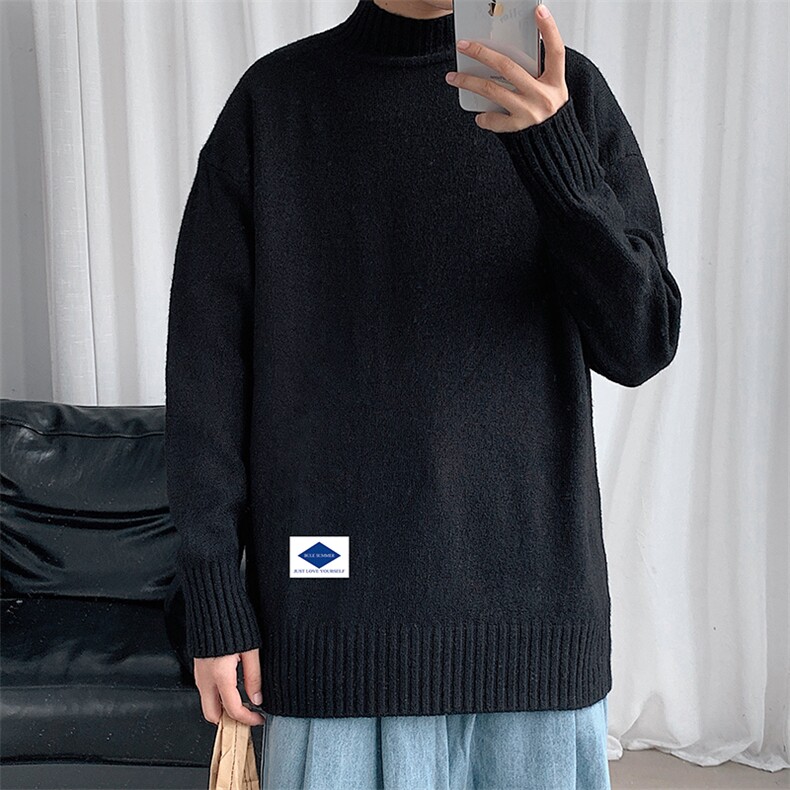 M18061-P45加绒款-P65半高领毛衣男士大码针织衫男毛线衣男，男装针织衫/毛衣，电商A040
