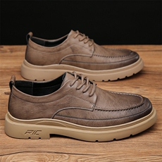 X4876-p145新款休闲皮鞋英伦潮鞋男士软底厚底擦色皮鞋男，男鞋皮鞋，星座1407-3