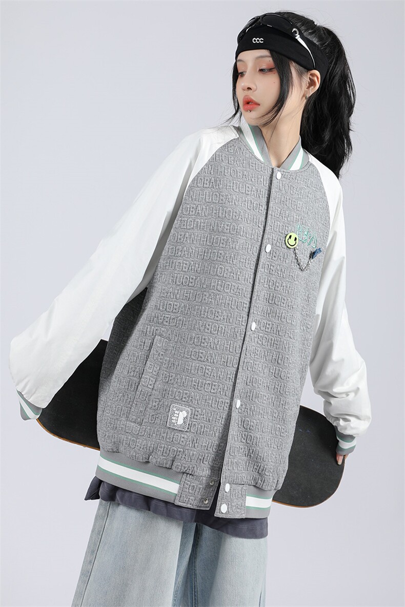 秋装新品潮韩版夹克棒球服男女中性风休闲胸针刺绣外套8013-P95,男装夹克,电商A441-1