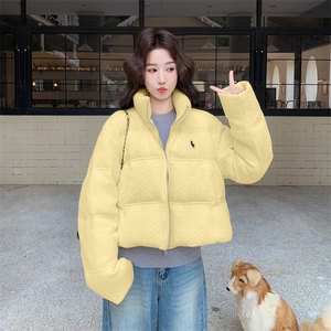 韩系chic黄色羽绒服女冬2025超火好看高级小众短款加厚面包服外套图片