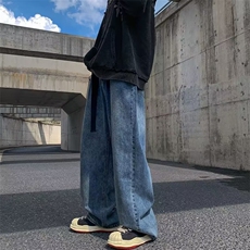 美式水洗牛仔裤男新款垂感阔腿拖地裤oldschool做旧裤子3432-p45，男装牛仔裤，星座1008