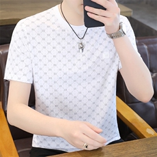 夏季冰丝短袖圆领时尚凉感休闲青年修身短袖T恤上衣XD3762-P30，男装T恤，星座310B-3