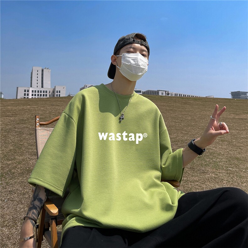华夫格短袖直播高品质重磅220克wast英文印花HT309-P20,男装T恤,星座508（原C305）