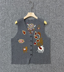 2025年秋季时尚百搭通勤简约休闲民族风马甲，女装马甲，巧奈羊绒