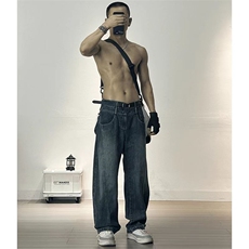 1506/QS370/P52复古美式牛仔裤潮牌时尚新款宽松显瘦阔腿长裤，男装牛仔裤，星座1506