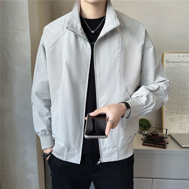 2026新款春季夹克男士高端拼接立领男装休闲外套A313-8606-P115,男装夹克,电商A313