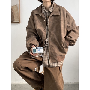2024春季新款美式复古做旧夹克潮牌宽松美拉德外套现货 W8156-P80图片