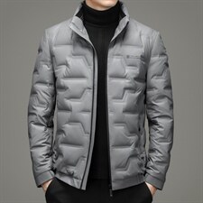 冬季新款灰鹅绒立领羽绒服纯色加厚羽绒服爸爸装YYYR21151-P290,男装羽绒服,电商B212（原钱塘6029）