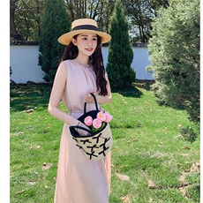 现货2025新款简约时尚超仙气质无袖连衣裙，女装连衣裙，欧米莱