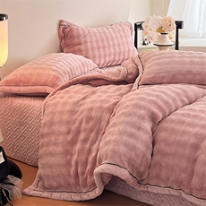 新款A类泡泡绒牛奶绒夹棉床盖四件套，床品套件，一起卖家纺