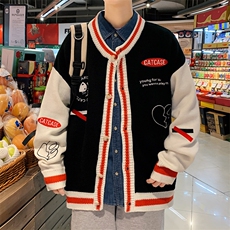！2023秋冬新款男士针织开衫潮流棒球服毛衣外套M323P78，男装针织衫/毛衣，电商B220