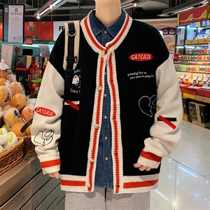 ！2023秋冬新款男士针织开衫潮流棒球服毛衣外套M323P78图片