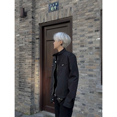 自家图，博主风cleanfit外套男短款美式复古飞行员夹克JK2413，男装夹克，星座1007（原301D）