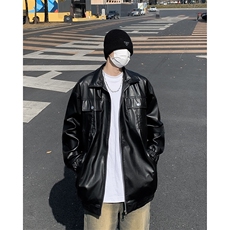 高品质春款男PU皮衣休闲皮夹克工装大口袋外套J17P70，男装夹克，星座1013-1