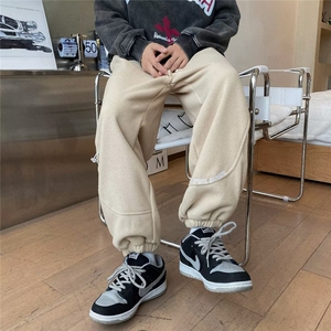 218-1-P40-K2997冬季款加绒休闲百搭羊羔绒宽松裤图片