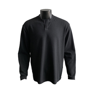 纹理感美式复古V领大码长袖T恤男宽松打底上衣T24518-特P42控78图片