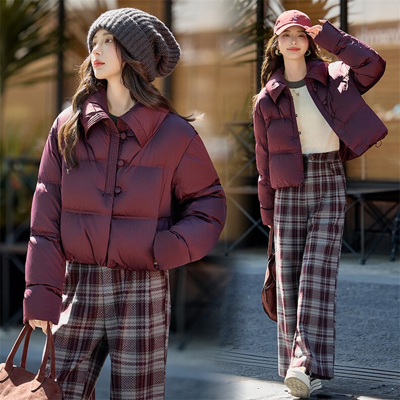 水衣源2767款时尚纯色短款洋气加厚保暖羽绒服女冬季潮品图片