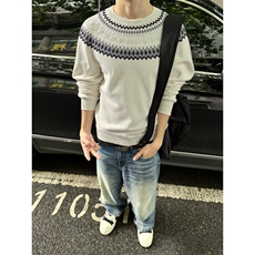 网图~老钱风费尔岛复古针织衫毛衣W1535/特P48，男装针织衫/毛衣，电商B350