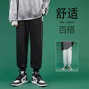 K12008-P40 加绒-P50 束脚纯棉运动裤男士休闲裤大码宽松卫裤男图片