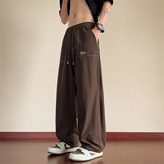 冰丝休闲裤夏季新款直筒宽松阔腿长裤凉感弯刀裤A436-2590-P40，男装休闲裤，电商A436