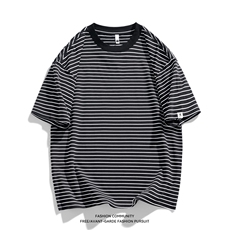 抖音天猫得物品质200克cityboy时尚夏季条纹百搭短袖T恤TX232-P40，男装T恤，星座1109