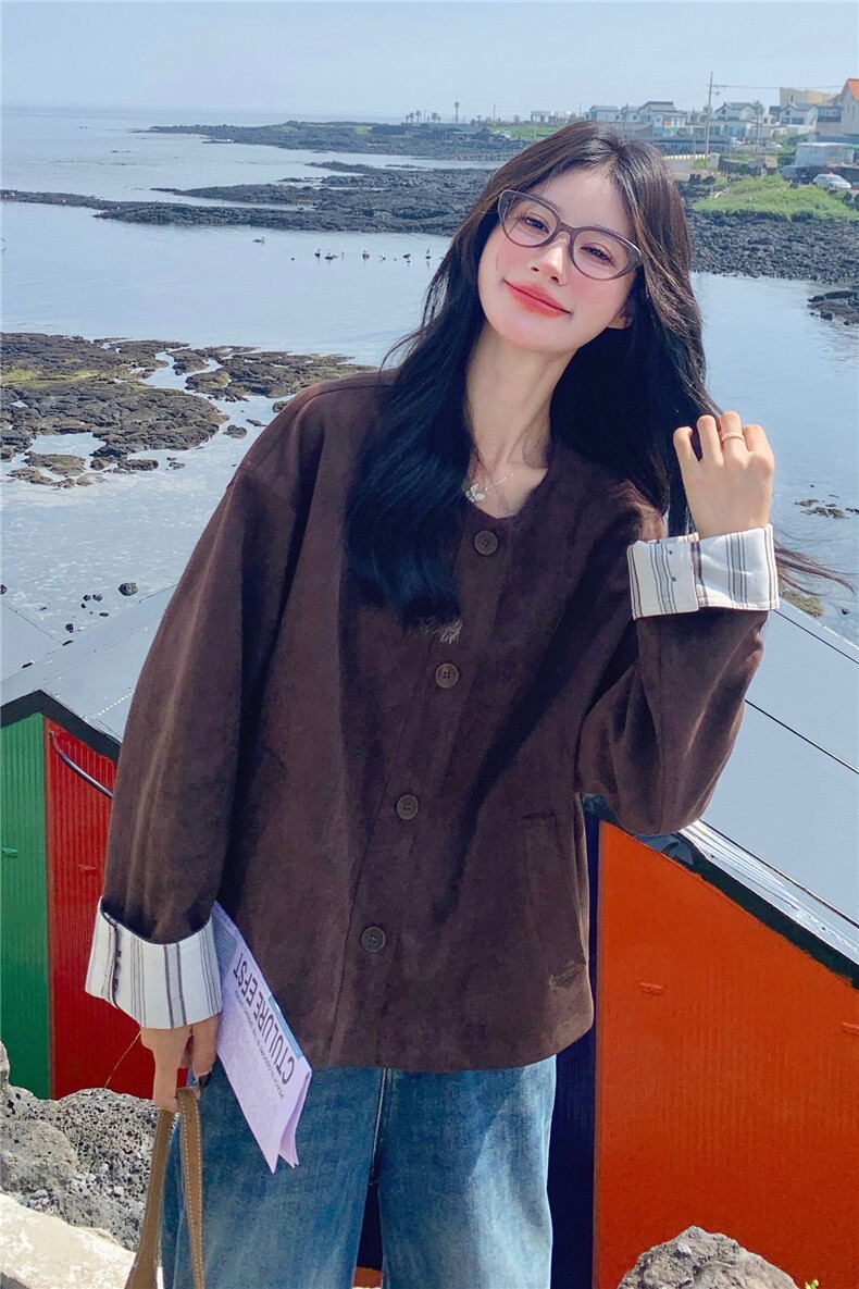 麂皮绒外套带包2D014-9086-P165-K238,女装短外套,2D014