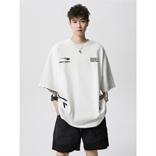 复古撞色拼接短袖美式T恤大码短袖休闲上衣XZ1016-1T350P38K69，男装T恤，星座1016-1（原电商B408-1）