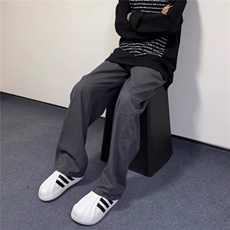 弯刀工装裤男女新款春秋季高街直筒阔腿裤子美式垂感镰刀牛仔裤，男装牛仔裤，星座506A