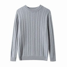 七针麦穗圆领35%羊绒衫男士秋冬季新款简约休闲，男装羊绒套衫，台绒羊绒