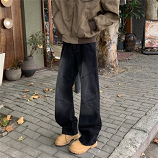 港风潮男新款牛仔裤嘻哈ins潮高街潮流痞帅长裤N0788-P45，男装牛仔裤，星座308B-1