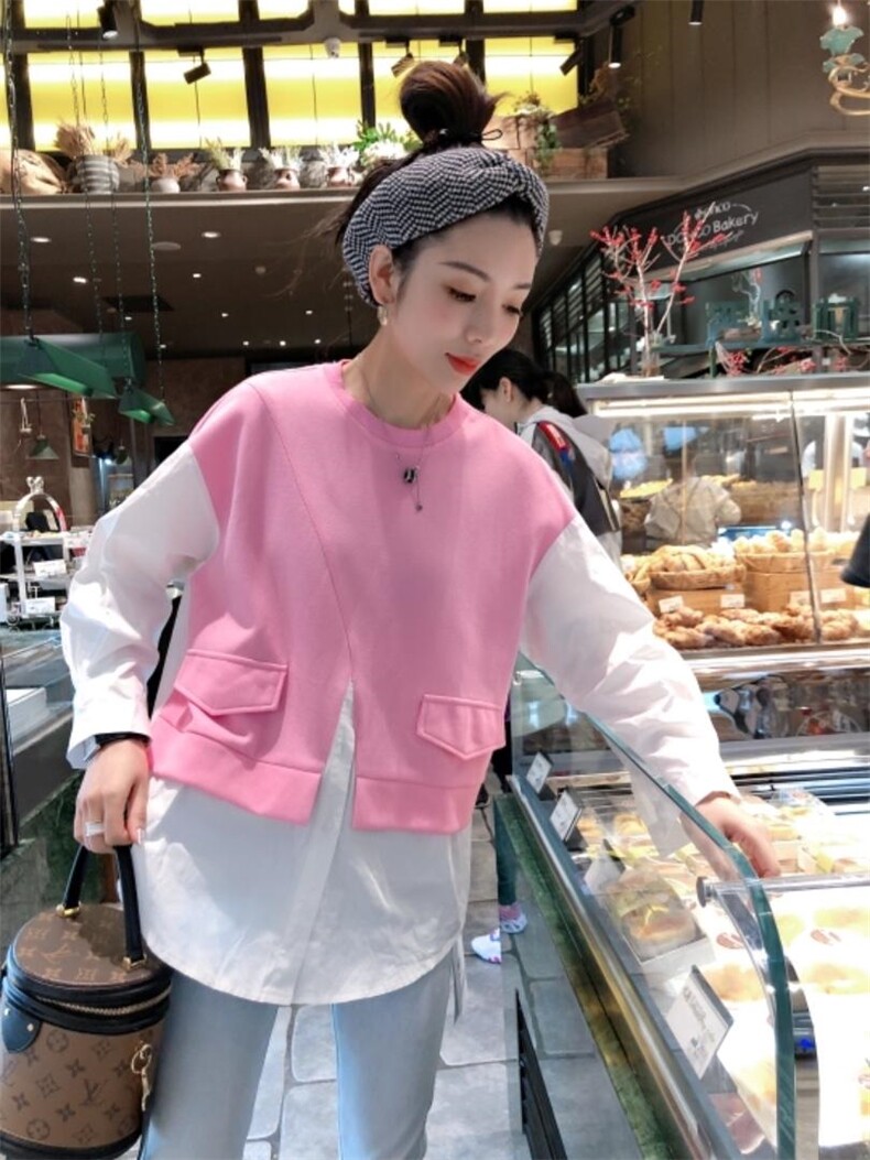 彩色假两件超赞，女装，一杭