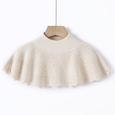 2025年世事多变通勤简约花边假领护肩，披肩，天盛羊绒