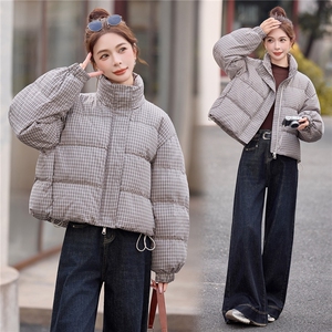 现货90白鸭绒2025年冬季立领宽松短款羽绒服图片