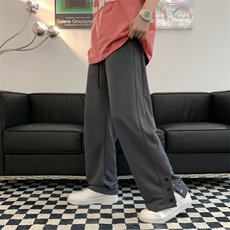 夏季薄款韩版阔腿运动裤子排扣卫裤男高街直筒休闲裤K4367-P35，男装休闲裤，星座512-2