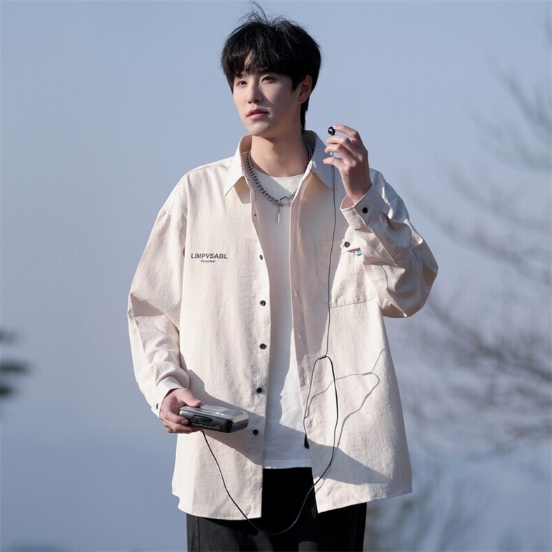 25年春季长袖衬衫男工装潮流衬衣宽松现货DS-C323-1-S582-特批45，男装衬衫，电商C323-1